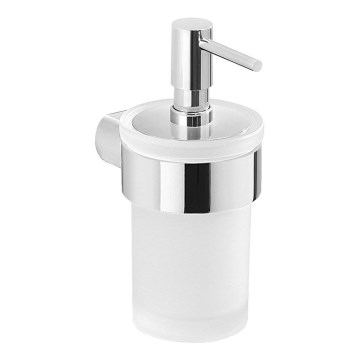 Gedy - Stenski dozirnik za milo PIRENEI 110 mm mlečna steklo/sijajni krom