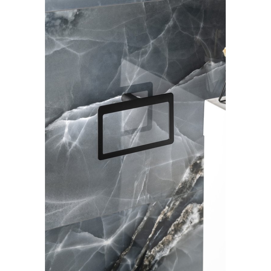 Gedy - Stenski nosilec za brisače PIRENEI 15x23 cm, mat črne barve