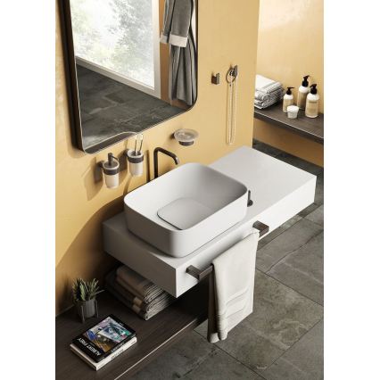 Gedy - Stenski obešalnik za brisače PIRENEI 6,6x45 cm metalno siva