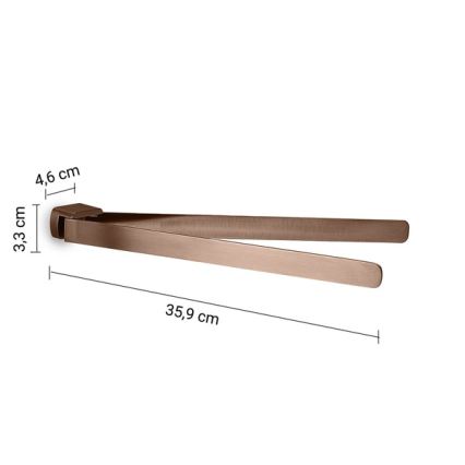 Gedy - Stenski vrtljiv obešalnik za brisače PIRENEI, 36 cm, bronast