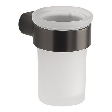 Gedy - Stensko držalo za zobne ščetke PIRENEI mlečno steklo/metalno siva