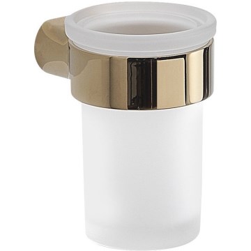 Gedy - Stensko držalo za zobne ščetke PIRENEI mlečno steklo/zlata