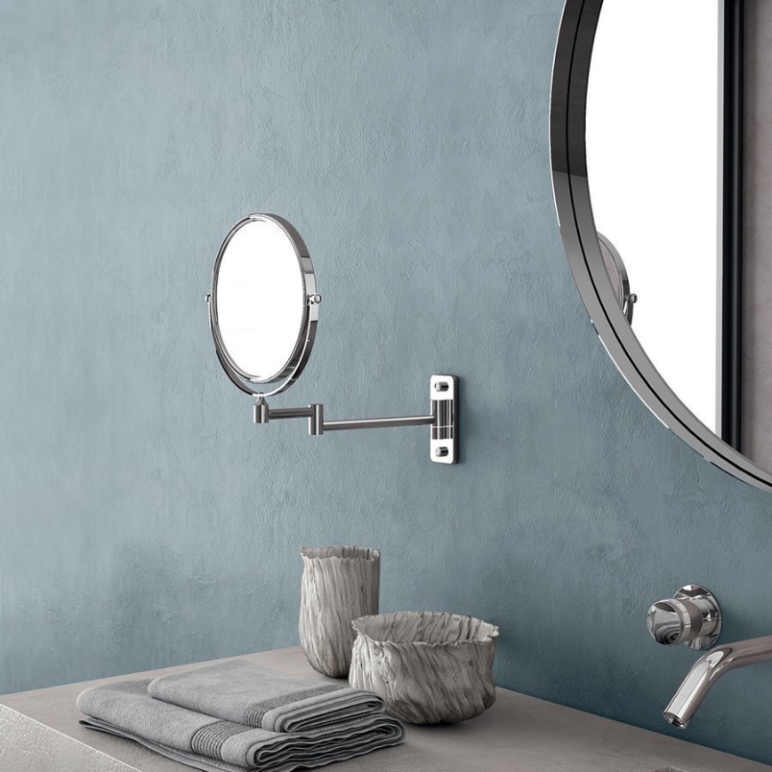 Gedy - Stensko kozmetično ogledalo GAIA v sijajnem kromu