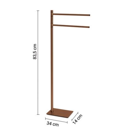 Gedy - Stojalo z obešalnikom za brisače TRILLY 83,5 cm bronasto