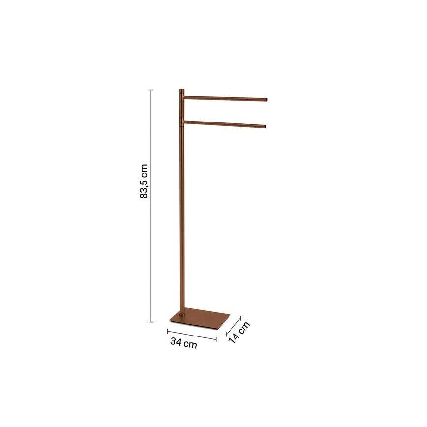 Gedy - Stojalo z obešalnikom za brisače TRILLY 83,5 cm bronasto