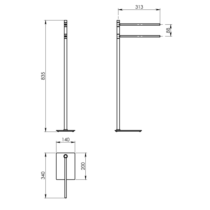 Gedy - Stojan za brisače TRILLY 83,5 cm metalno siva
