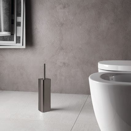 Gedy - stoječa WC-krtača SCOPINO, kovinsko siva