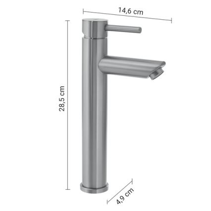 Gedy - Umivalni mešalnik ALTO 28,5 cm matni krom