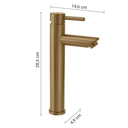 Gedy - Umivalni mešalnik ALTO 28,5 cm zlata