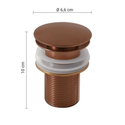 Gedy - Umivalni odtok CLICK-CLACK, premer 6,6 cm, bronast