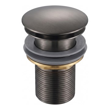 Gedy - Umivalni odtok CLICK-CLACK, premer 6,6 cm, metalik siva