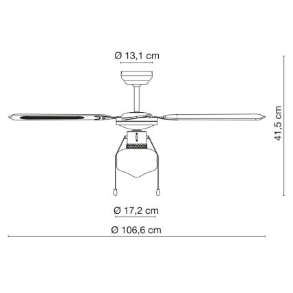 Globo - Stropni ventilator 1xE27/60W/230V