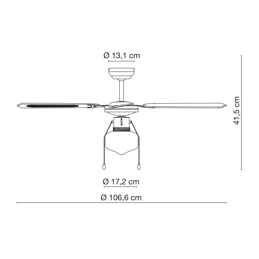 Globo - Stropni ventilator 1xE27/60W/230V