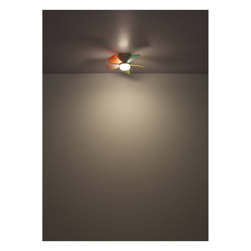 Globo – zatemljiv stropni LED-ventilator, 10 W, 230 V, 3000–6500 K, večbarven + daljinski upravljalnik