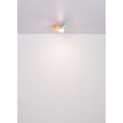 Globo – zatemljiv stropni LED-ventilator, 10 W, 230 V, 3000–6500 K, večbarven + daljinski upravljalnik