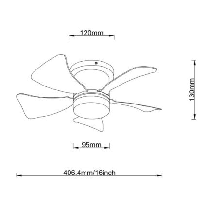 Globo – zatemljiv stropni LED-ventilator, 10 W, 230 V, 3000–6500 K, večbarven + daljinski upravljalnik
