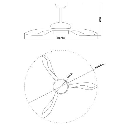 Globo - LED Stropni ventilator LED/18W/230V + Daljinski upravljalnik