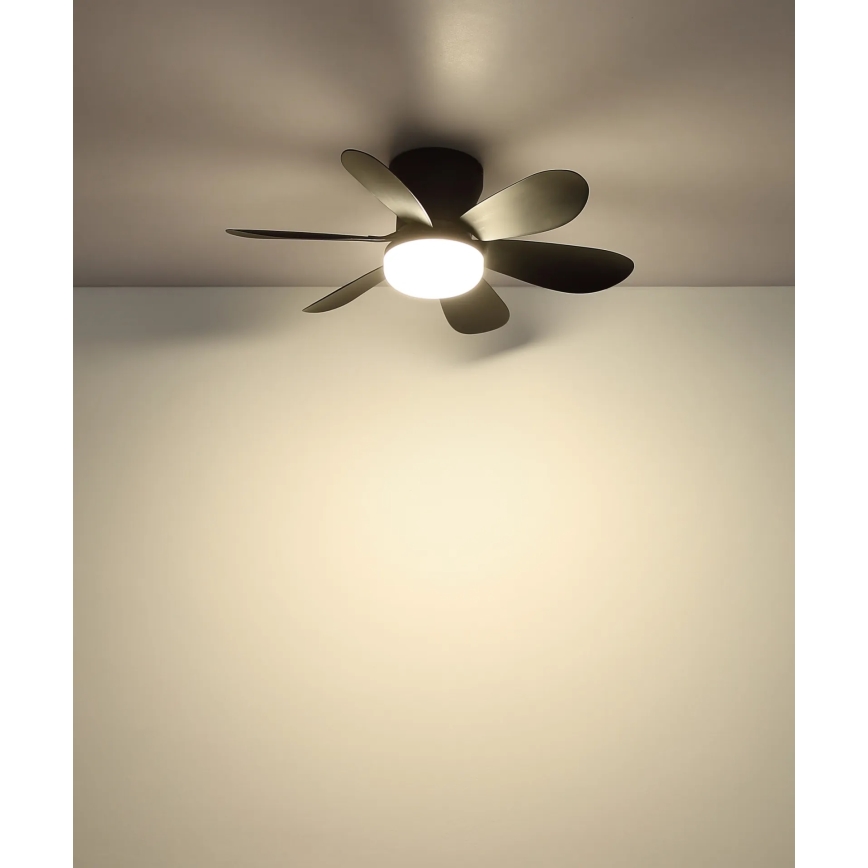 Globo - zatemljiv LED stropni ventilator LED/5W/230V 2700-6500K črna + daljinski upravljalnik