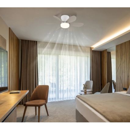 Globo - LED zatemnljiv stropni ventilator LED/5W/230V 2700-6500K bež + daljinski upravljalnik