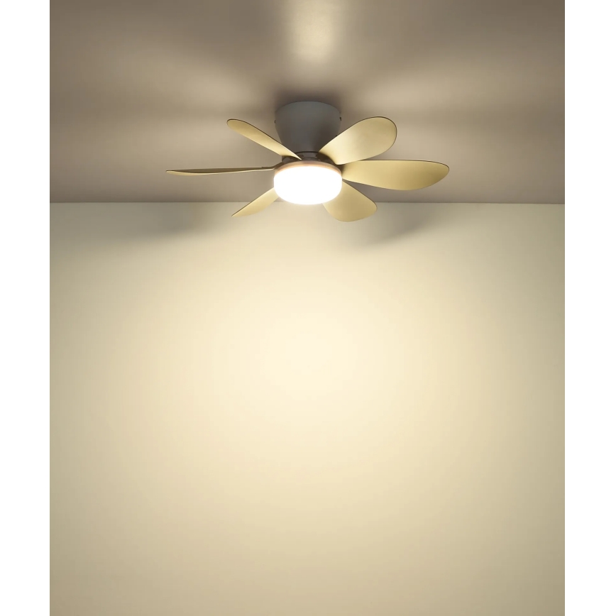 Globo - LED zatemnljiv stropni ventilator LED/5W/230V 2700-6500K bež + daljinski upravljalnik