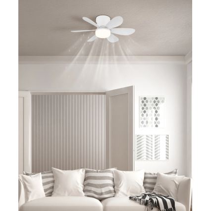 Globo - zatemnjevalni LED stropni ventilator LED/5W/230V 2700-6500K bel + daljinski upravljalnik