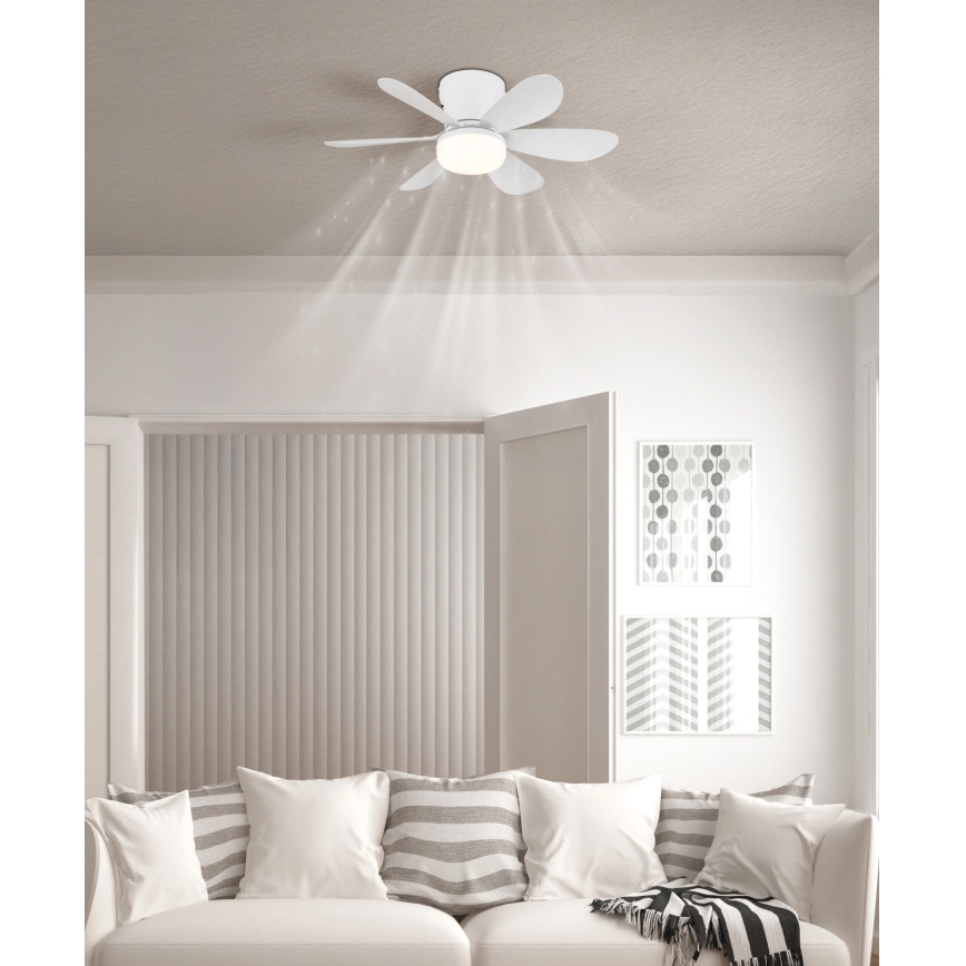 Globo - zatemnjevalni LED stropni ventilator LED/5W/230V 2700-6500K bel + daljinski upravljalnik