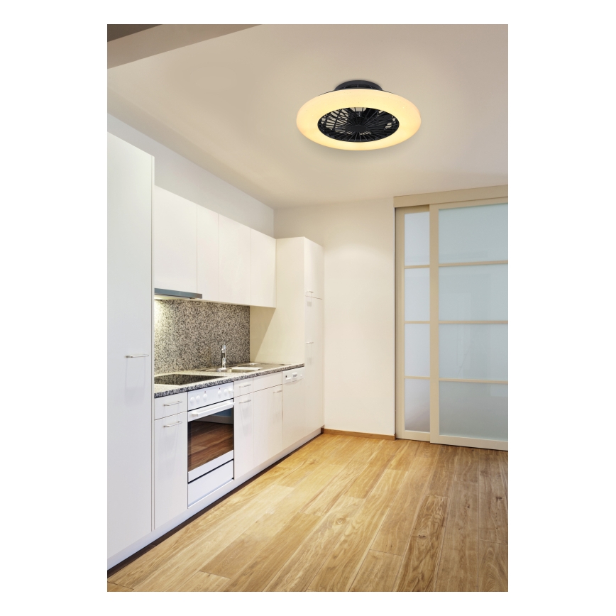 Globo 03628B - LED Zatemnitvena stropna svetilka z ventilatorjem LED/30W/230V + Daljinski upravljalnik