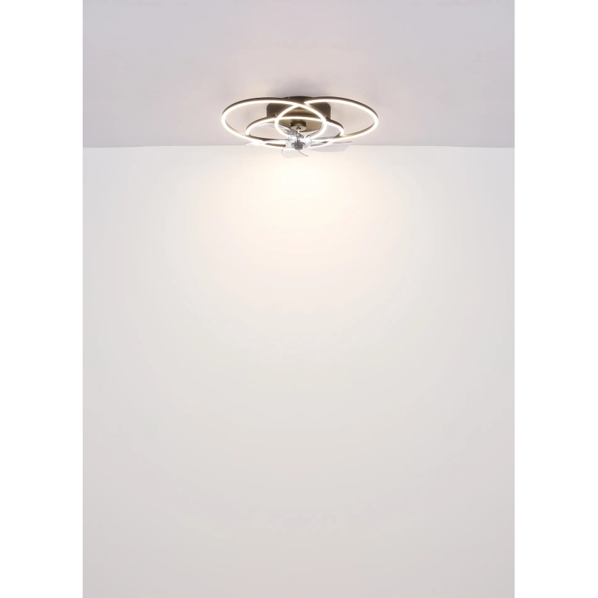Globo - LED stropni ventilator z možnostjo zatemnitve LED/40W/230V 3000-6500K črn + daljinski upravljalnik