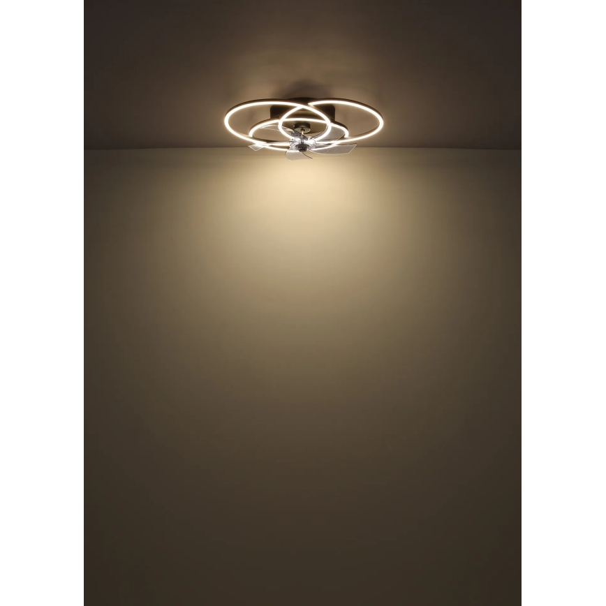 Globo - LED stropni ventilator z možnostjo zatemnitve LED/40W/230V 3000-6500K črn + daljinski upravljalnik