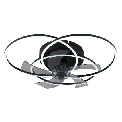 Globo - LED stropni ventilator z možnostjo zatemnitve LED/40W/230V 3000-6500K črn + daljinski upravljalnik