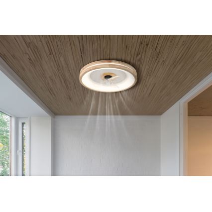 Globo - LED Zatemnitvena stropna svetilka z ventilatorjem LED/30W/230V 2700-6500K rjava + Daljinski upravljalnik