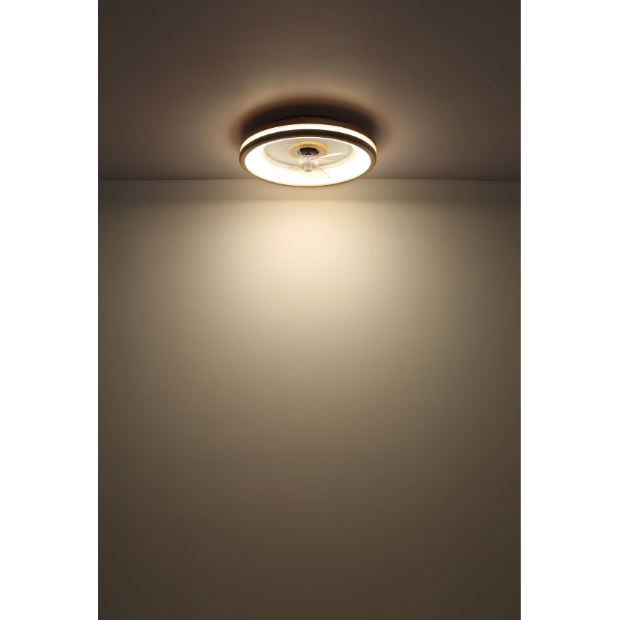 Globo - LED Zatemnitvena stropna svetilka z ventilatorjem LED/30W/230V 2700-6500K rjava + Daljinski upravljalnik