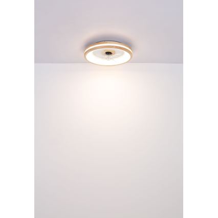Globo - LED Zatemnitvena stropna svetilka z ventilatorjem LED/30W/230V 2700-6500K rjava + Daljinski upravljalnik