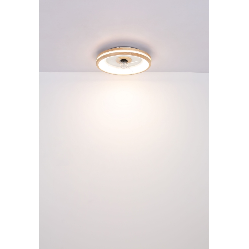 Globo - LED Zatemnitvena stropna svetilka z ventilatorjem LED/30W/230V 2700-6500K rjava + Daljinski upravljalnik
