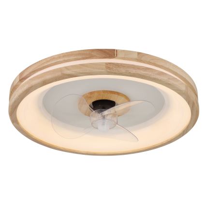 Globo - LED Zatemnitvena stropna svetilka z ventilatorjem LED/30W/230V 2700-6500K rjava + Daljinski upravljalnik
