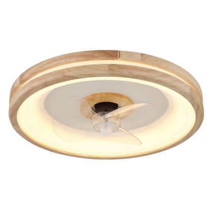 Globo - LED Zatemnitvena stropna svetilka z ventilatorjem LED/30W/230V 2700-6500K rjava + Daljinski upravljalnik