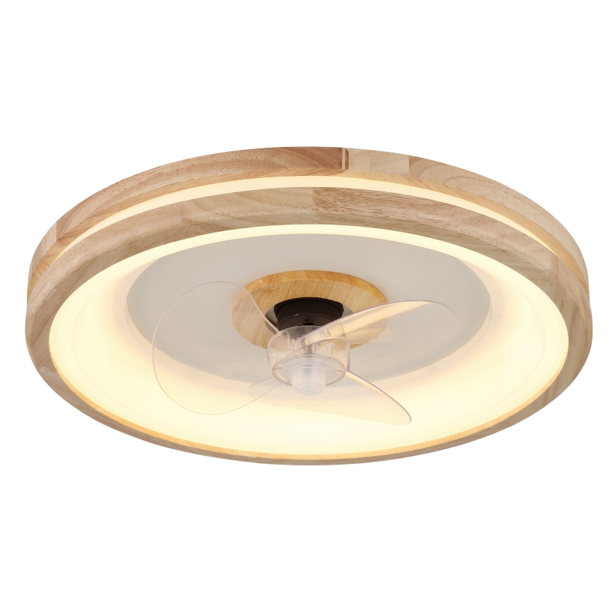 Globo - LED Zatemnitvena stropna svetilka z ventilatorjem LED/30W/230V 2700-6500K rjava + Daljinski upravljalnik