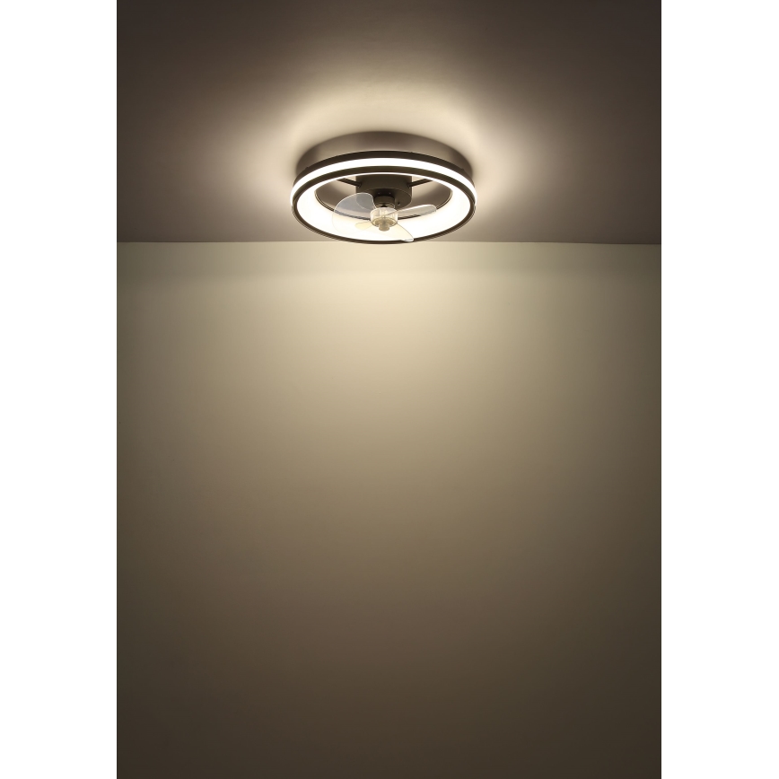 Globo - LED Zatemnitvena stropna svetilka z ventilatorjem LED/30W/230V 2700-6500K črna + Daljinski upravljalnik