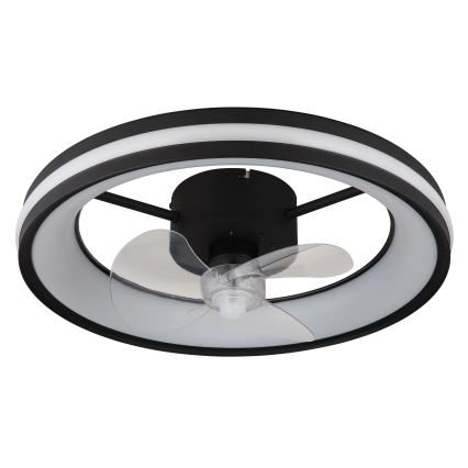 Globo - LED Zatemnitvena stropna svetilka z ventilatorjem LED/30W/230V 2700-6500K črna + Daljinski upravljalnik