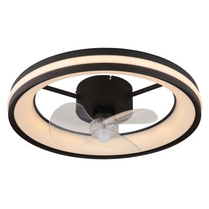 Globo - LED Zatemnitvena stropna svetilka z ventilatorjem LED/30W/230V 2700-6500K črna + Daljinski upravljalnik