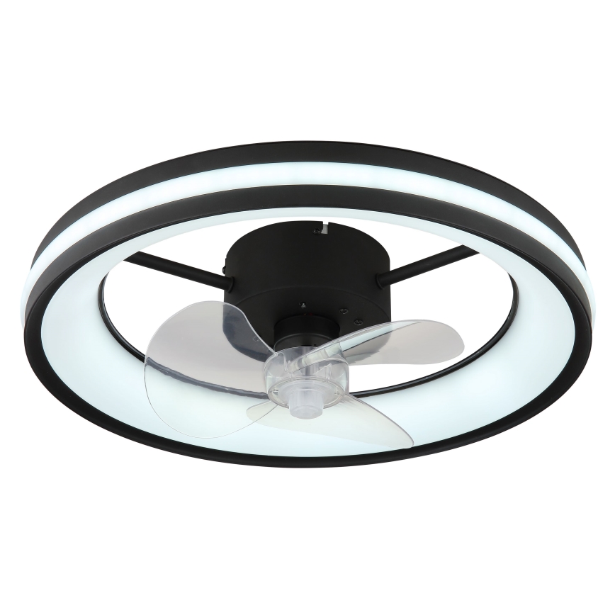 Globo - LED Zatemnitvena stropna svetilka z ventilatorjem LED/30W/230V 2700-6500K črna + Daljinski upravljalnik