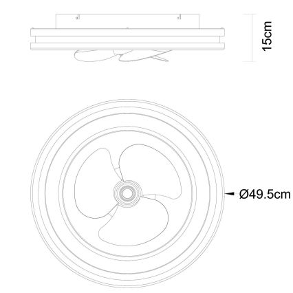 Globo - LED Zatemnitvena stropna svetilka z ventilatorjem LED/30W/230V 2700-6500K črna + Daljinski upravljalnik