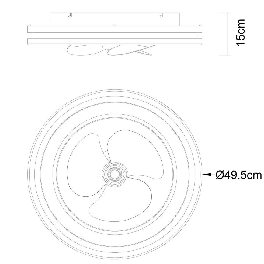 Globo - LED Zatemnitvena stropna svetilka z ventilatorjem LED/30W/230V 2700-6500K črna + Daljinski upravljalnik