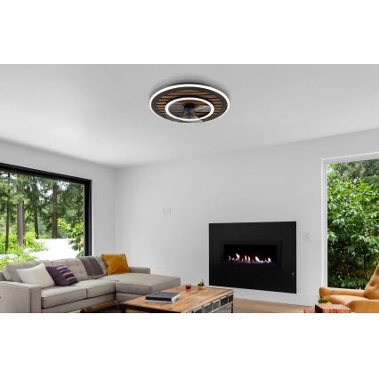 Globo - LED stropni ventilator z zatemnitvijo LED/36W/230V 2700-6000K črn + daljinski upravljalnik