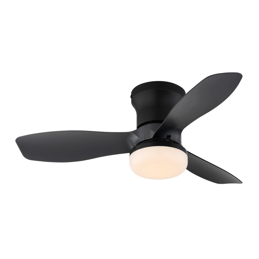 Globo - Stropni ventilator z zatemnitvijo, LED 15 W, 230 V, 2700–6500 K, črn, z daljinskim upravljalnikom