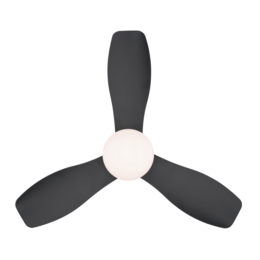 Globo - Stropni ventilator z zatemnitvijo, LED 15 W, 230 V, 2700–6500 K, črn, z daljinskim upravljalnikom