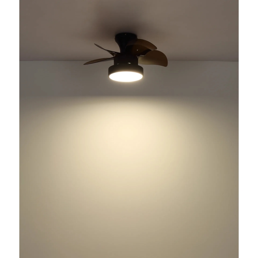 Globo - zatemljiv stropni LED ventilator 22W/230V 3000/4500/6000K, rjave barve + daljinski upravljalnik