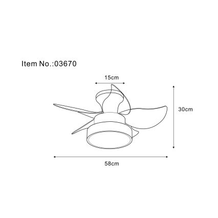 Globo - zatemljiv stropni LED ventilator 22W/230V 3000/4500/6000K, rjave barve + daljinski upravljalnik
