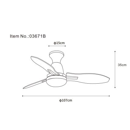 Globo - LED Zatemnitveni stropni ventilator LED/22W/230V 3000/4500/6000K + Daljinski upravljalnik