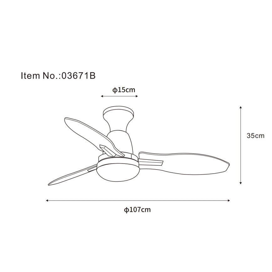 Globo - LED Zatemnitveni stropni ventilator LED/22W/230V 3000/4500/6000K + Daljinski upravljalnik